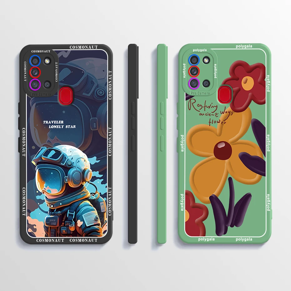 Чехол для Samsung Galaxy A21s чехол с милой пандой жидкий силиконовый мягкий чехлы