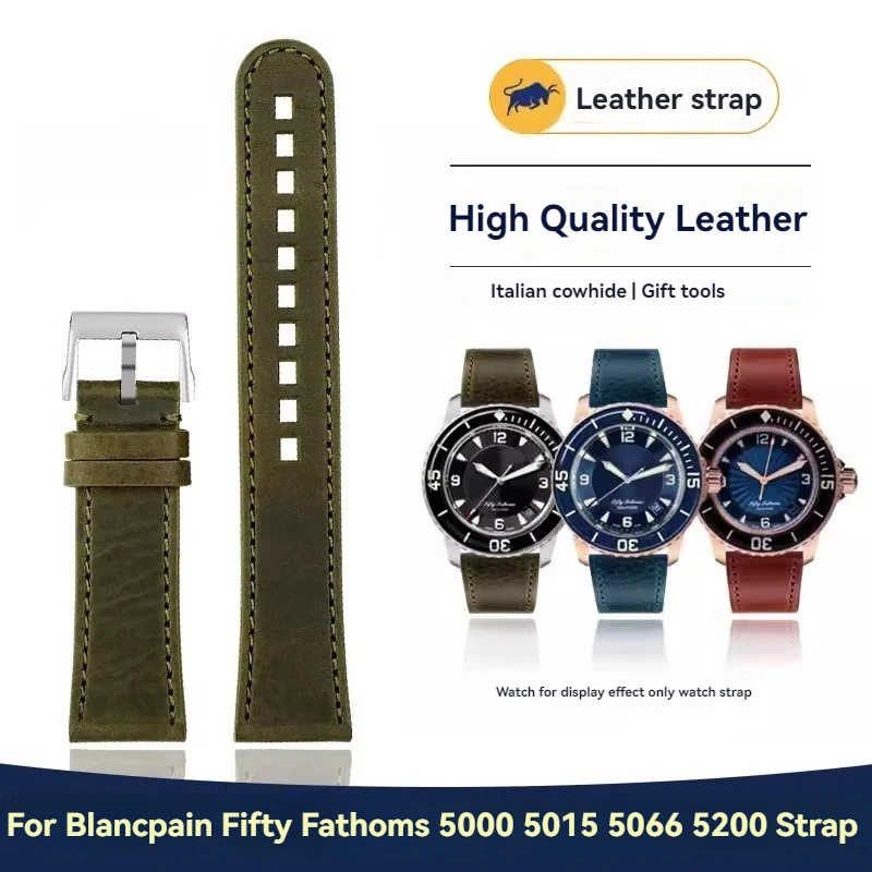 Для Blancpain 50 Fathoms 5000 5015 5066 5200 итальянский ремешок из воловьей кожи 23 мм винтажный