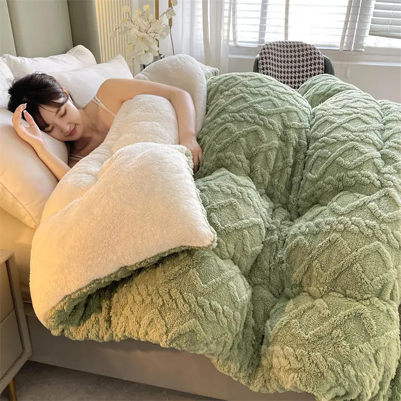 

Толстое Зимнее теплое одеяло для кровати, искусственные одеяла из кашемира ягненка, мягкие удобные одеяла