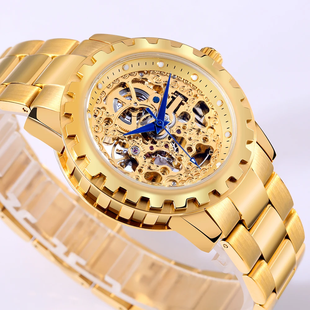 

Умные автоматические водонепроницаемые наручные часы BERNY Мужские часы-скелетоны из нержавеющей стали чехол Sapphire, роскошные мужские механические часы с золотым покрытием