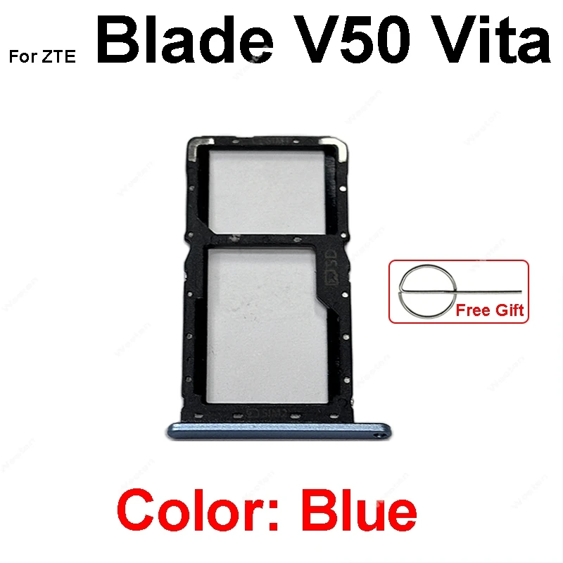 Фото Держатель SIM-карты для ZTE Blade V40 V50 V60 Vita Design Axon 50 Lite, разъем для SIM-карты, замена SIM-ридеров, запасные части №2