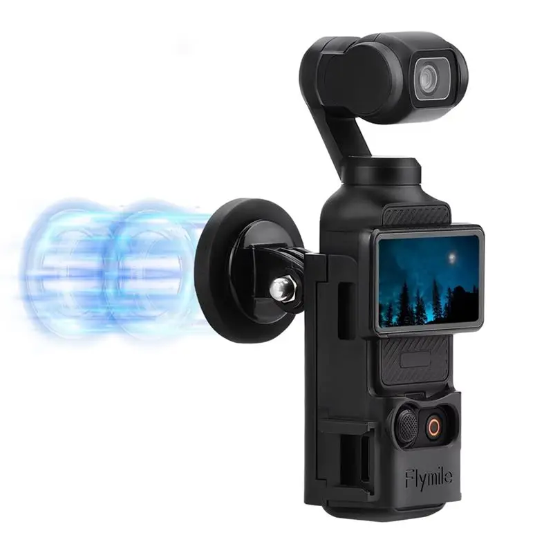 Фото Магнитное крепление Flymile для DJI Osmo Pocket 3, магнитный кронштейн-адаптер с креплением Cold Shoe для автомобиля, перил и других поверхностей. №1
