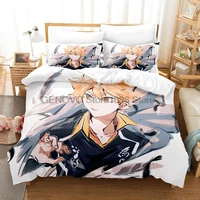haikyu bedding set japan famous anime comforter duvet cover quilt and pillowcase bed linen bedroom bedclothes