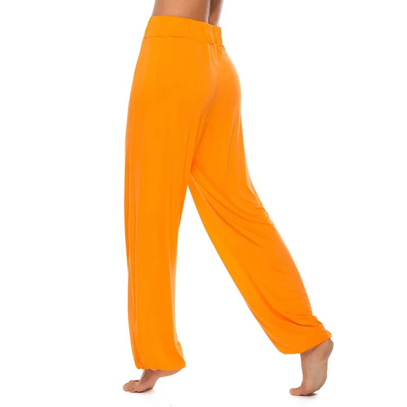 Женские свободные повседневные штаны для йоги однотонные спортивные шаровары с