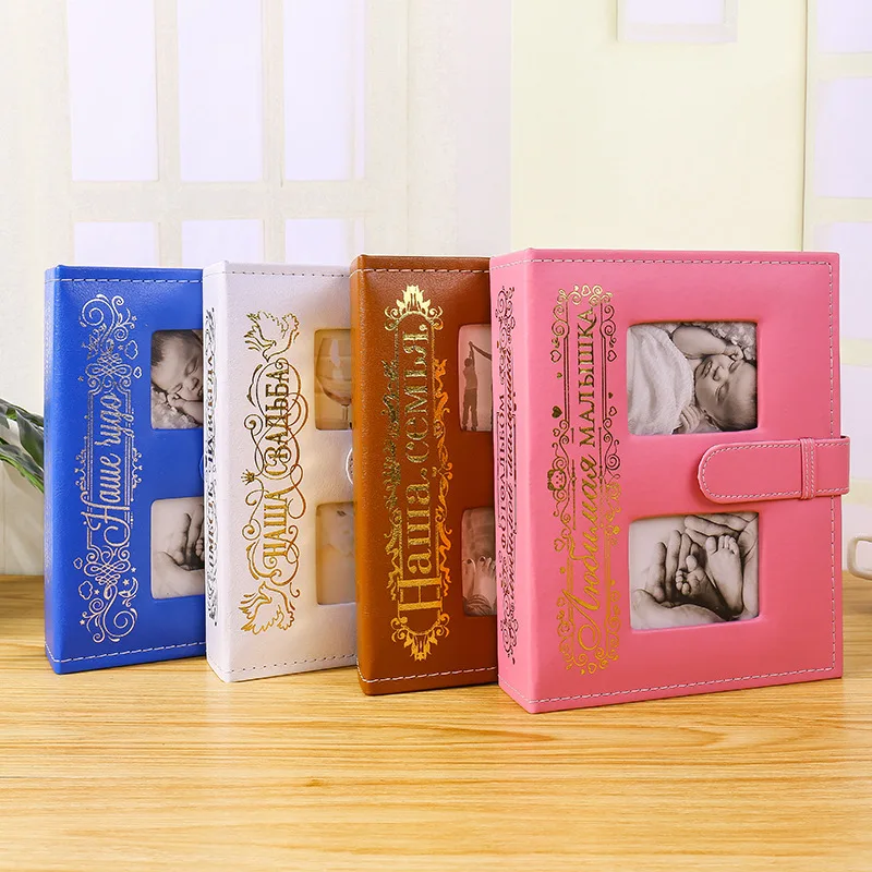 

6-дюймовый фотоальбом 200 из искусственной кожи боковой фотоальбом вставка PP фото тонкий ручной креативный фотоальбом Ребенок Свадьба годов...