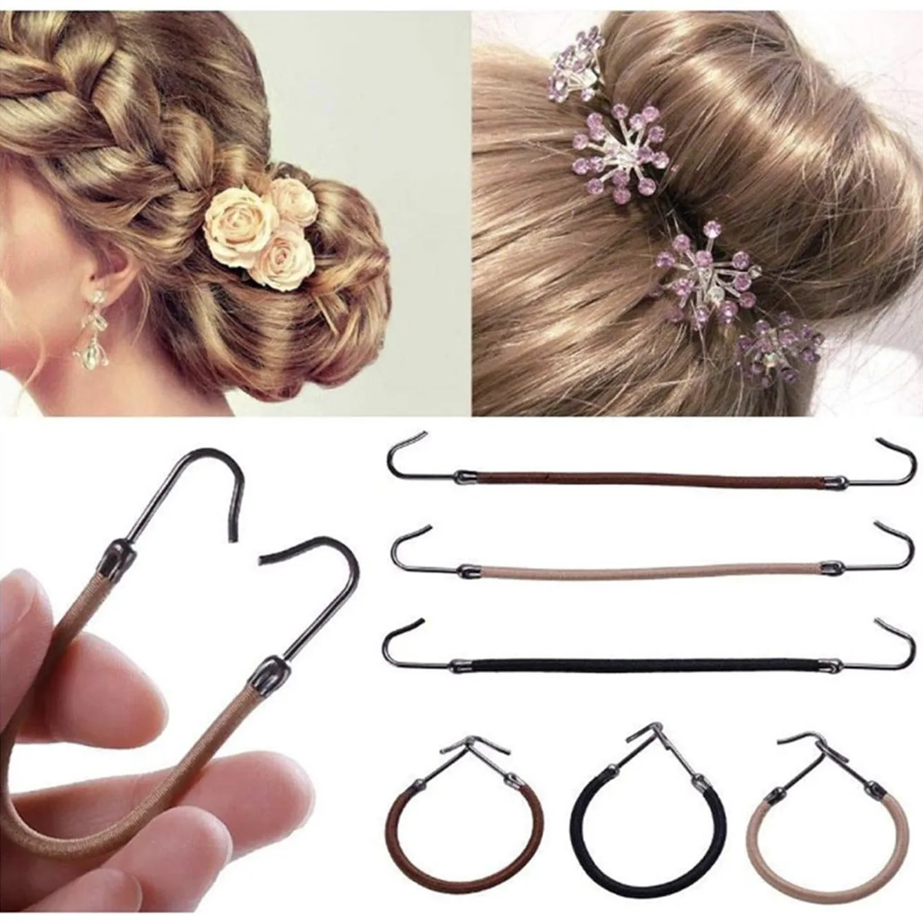 1 комплект резиновые эластичные крючки для хвоста резинки волос женщин