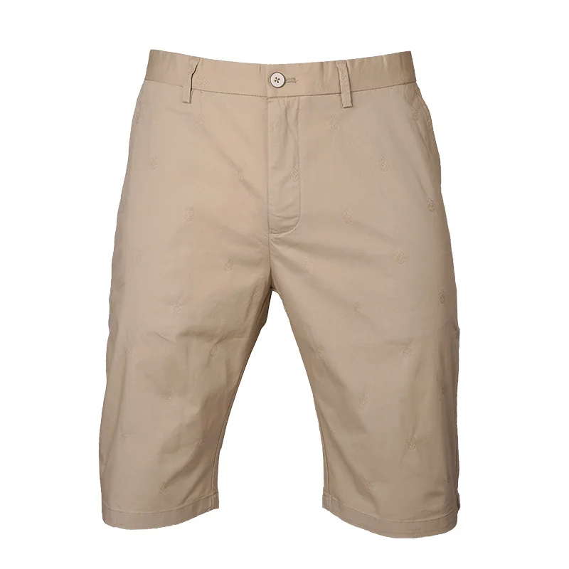 

Men's Summer Cotton Solid Casual Shorts Men High Quality Business Work Beach Shorts Male Ripped Short Pants Slim Fit