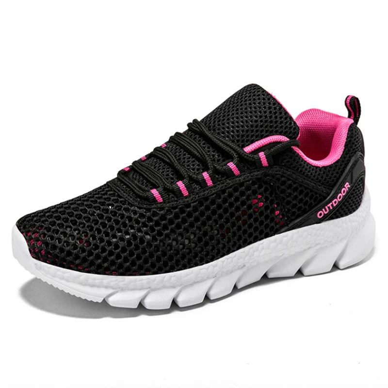 Sneakers Free Shipping Lightweight Women's Walking Shoes Comfortable Breathable Women's Shoes Lace-Up Thick Sole Outdoor Sandals