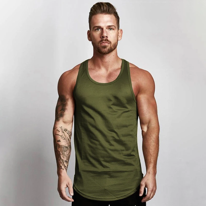 

Summer quick-drying fitness men's vest jogger gym workout bodybuilding solid color sportswear fashion top