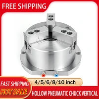 hollow pneumatic chuck 4 5 6 8 10 inches 3 jaw chuck for vertical cnc mill drill press machining center