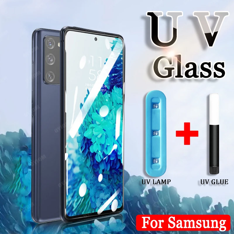 

UV Tempered Glass For Samsung Galaxy S22 S21 S20 Ultra S10 S9 S8 Screen Protector S 22 21 Note 20 10 9 8 S10E Plus Note20 Note10