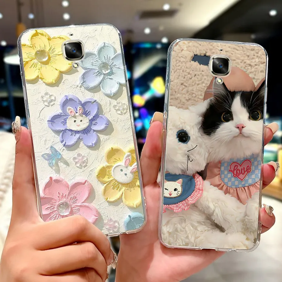 Милый мультяшный чехол для OnePlus 3 3T мягкая силиконовая задняя крышка из ТПУ One Plus 1 +