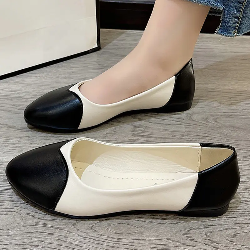 2023 New Fashion Classic Soft Flat Shoes for Women Pointed Toed Shallow Single Shoe Women Mixed Colors Flats Female Zapatos Para