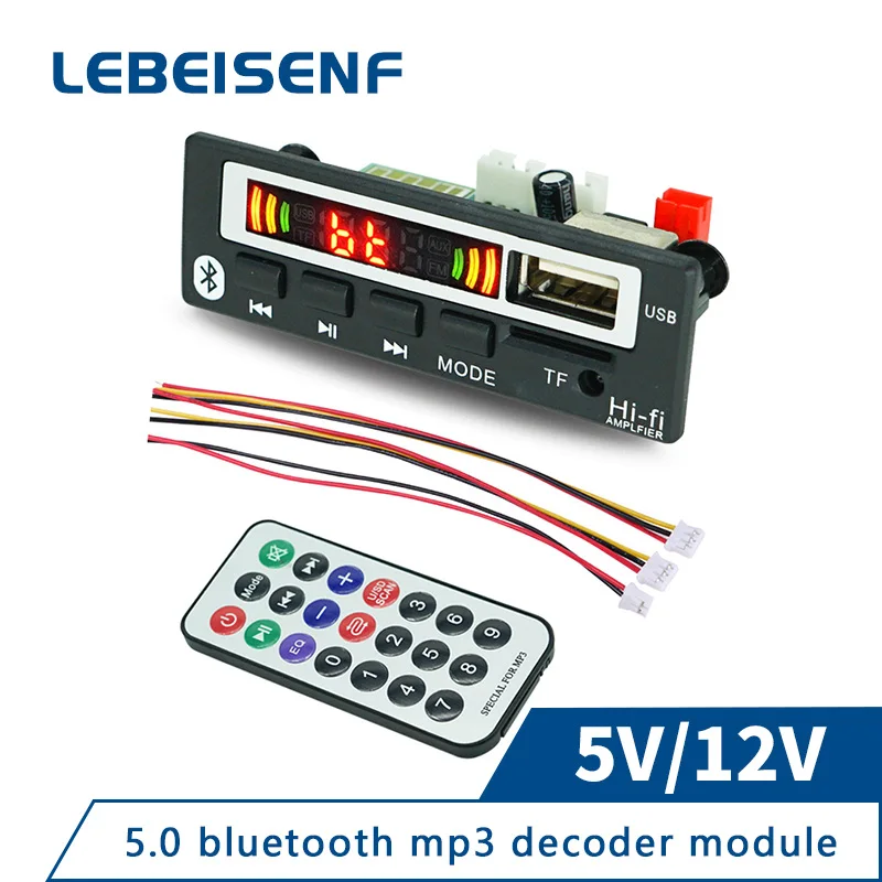 Автомобильный аудиоприемник bluetooth 5 0 APE FLAC WMA WAV mp3 декодер плата цветной экран