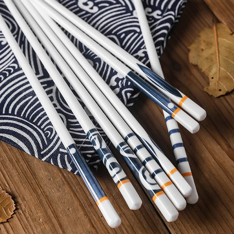 

5Pair/Set Ceramic Japanese Korea Style Chopsticks Bone Porcelain Long Chopsticks Sushi Chopstick Tableware Gifts