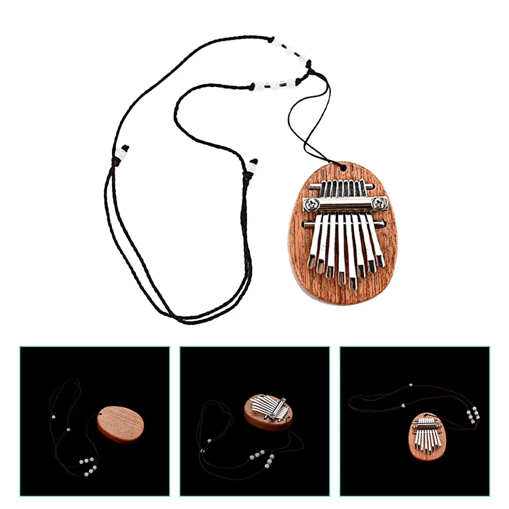 

Piano Kalimba Thumb Finger Instrument Beginners Kids Small Key Miniature Musical Mbira Wooden Lanyardmini Portable Beginner