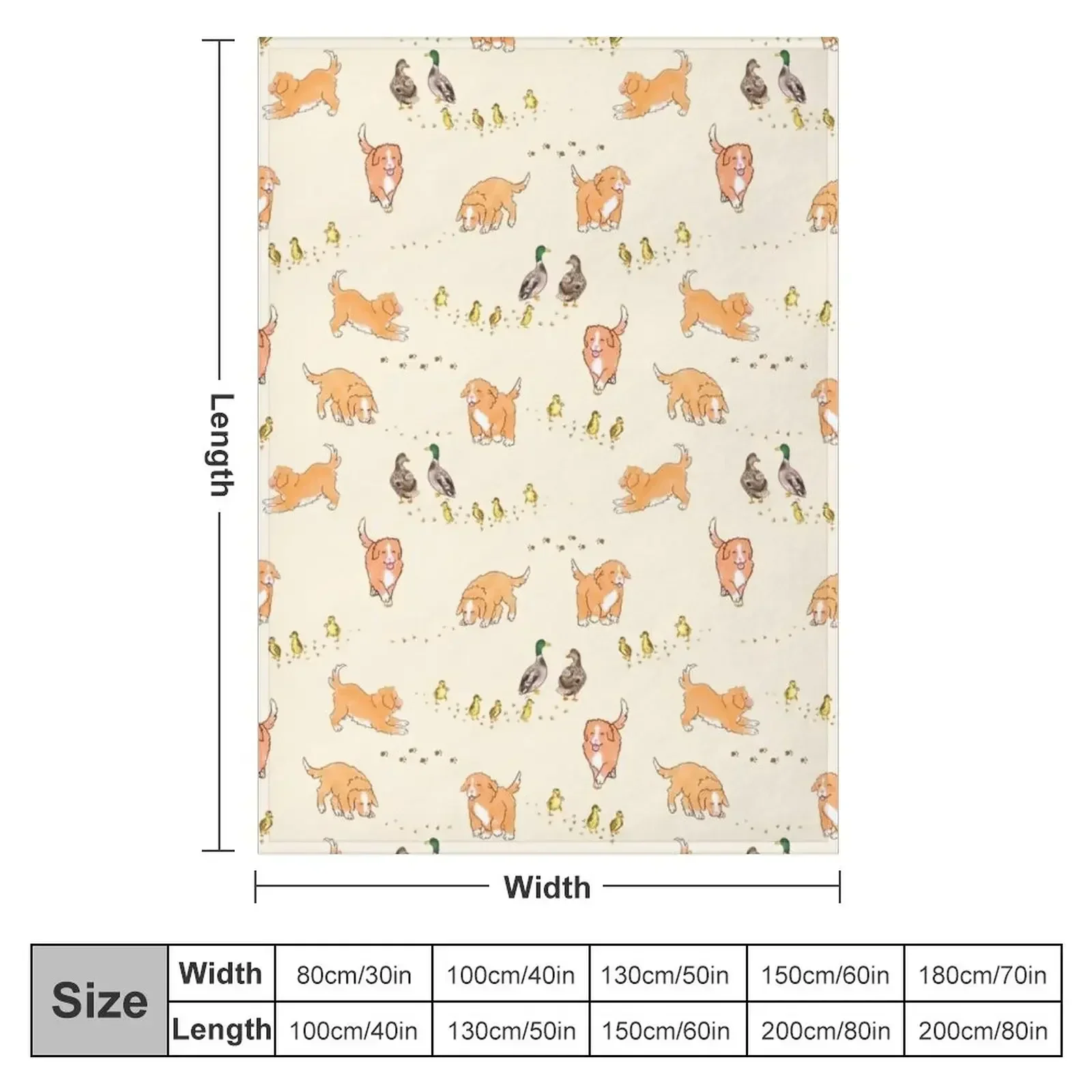 Толлер щенки и утки - кремовое одеяло винтажные мягкие одеяла