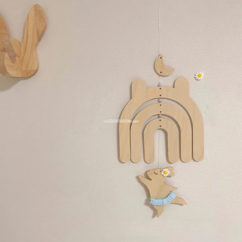 Скандинавский деревянный танцевальный медведь ветряные колокольчики настенные