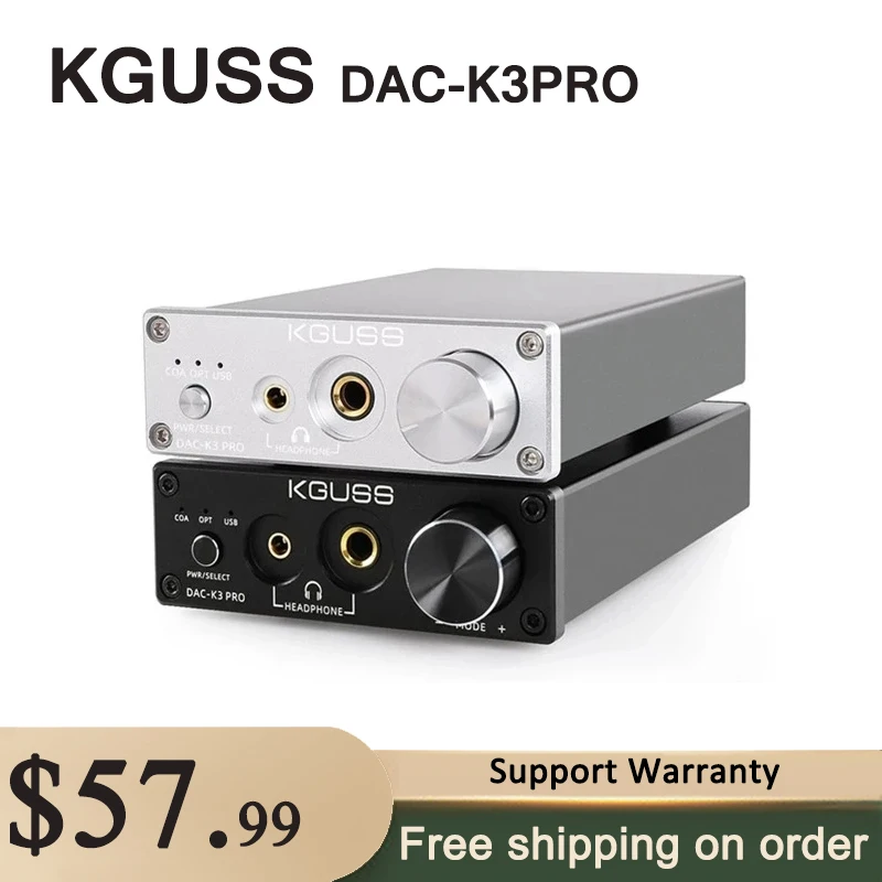 

KGUSS DAC-K3PRO K3 TPA6120 USB DAC Decoded Audio Headphone Amplifier ESS9018K2M MINI 24BIT 192KHz OPA2134 AMP DC12V US/EU