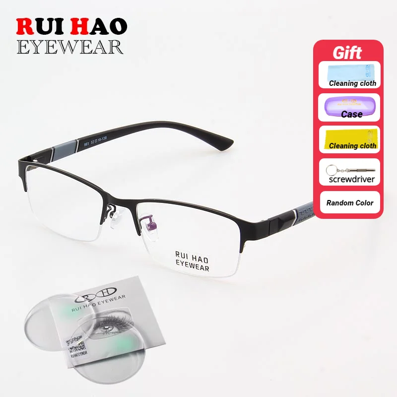 Прогрессивные Очки с Заказными Линзами для Мужчин по Рецепту При Близорукости и Дальнозоркости из Оптического Материала.