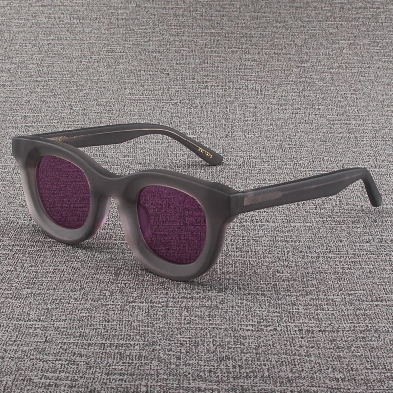 Rockjoy Polarized Sunglasses Male Women Oversized Sun Glasses for Men Vintage Eyewear Grey Thick Acetate Frame