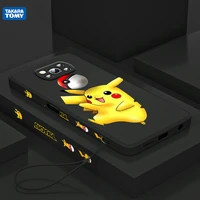 cute anime pikachu lovely for xiaomi poco x3 nfc f3 gt m4 m3 m2 pro c3 x2 11 ultra silicone liquid left rope phone case cover