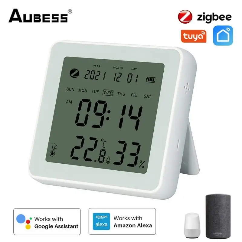 

Датчик температуры и влажности Tuya ZigBee, светодиодный экран, работает с приложением Alexa Google Home Smart Life/Tuya Smart