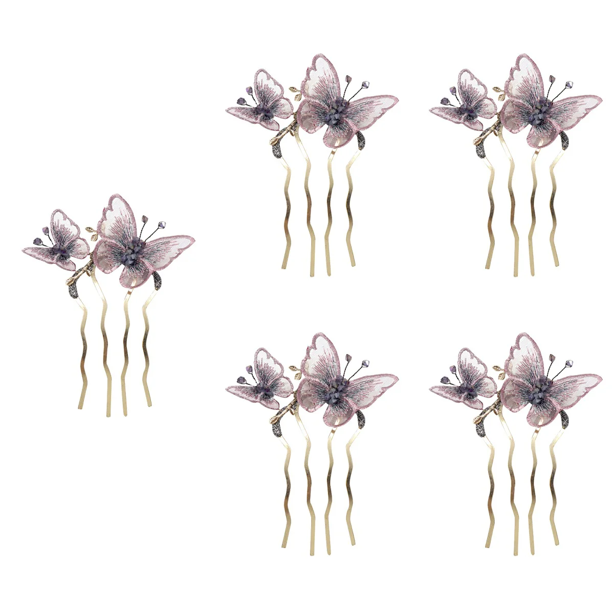 

5pcs Butterflies Hair Comb Barrettes Hair Accessories Wedding Decor for