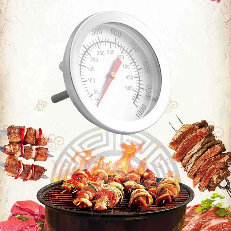 

Barbecue BBQ Smoker Grill Thermometer Oven Temperature Gauge Stainless Steel Kitchen Tool