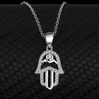 Ожерелье рука Фатимы из стерлингового серебра s925 пробы, цепочка до ключиц, ювелирное изделие на удачу с ладонью, простое модное женское ожерелье с секкружевом