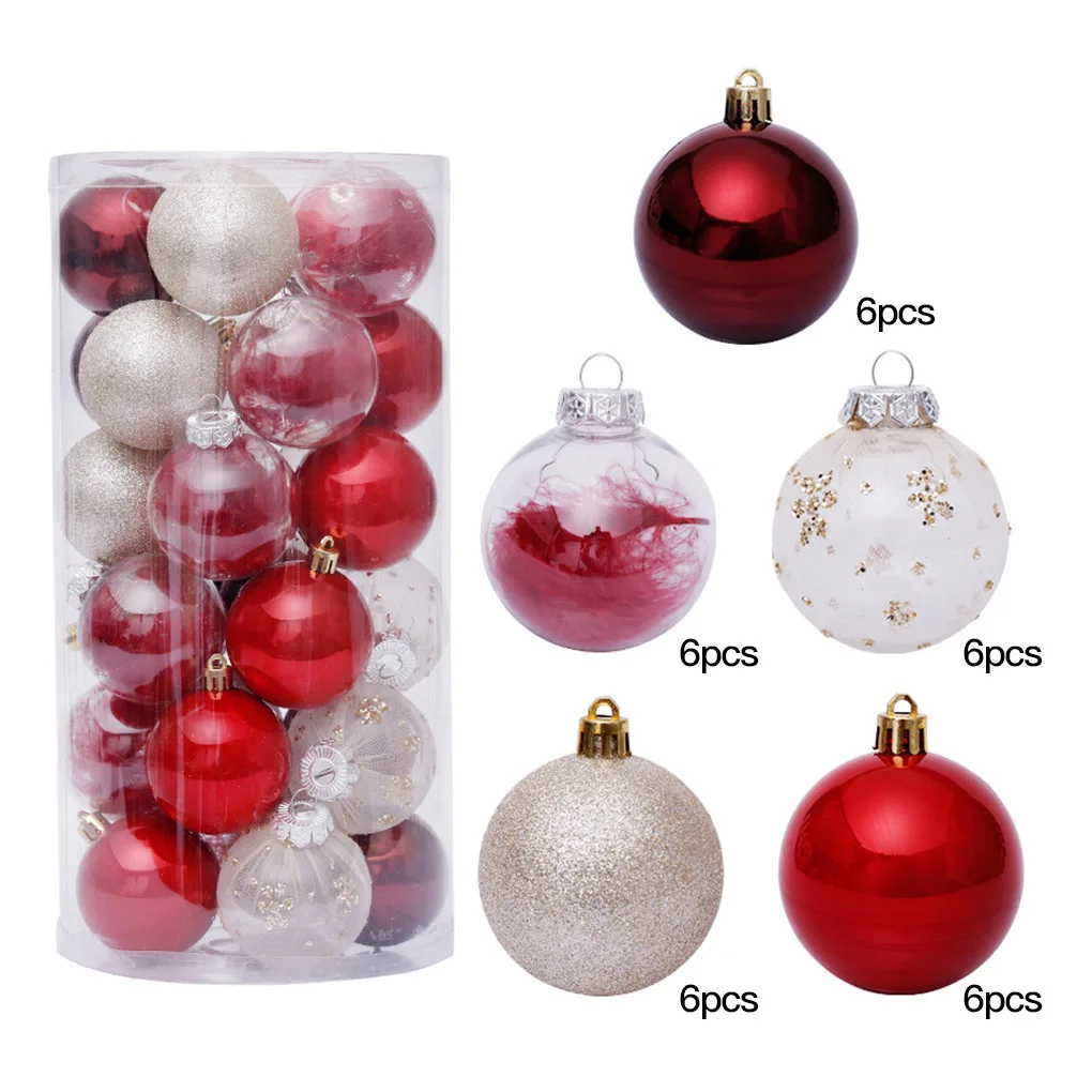 

30pcs Christmas Tree Hanging Balls Home Office Mall Tree Plastic Balls Hanging Decor Ornament