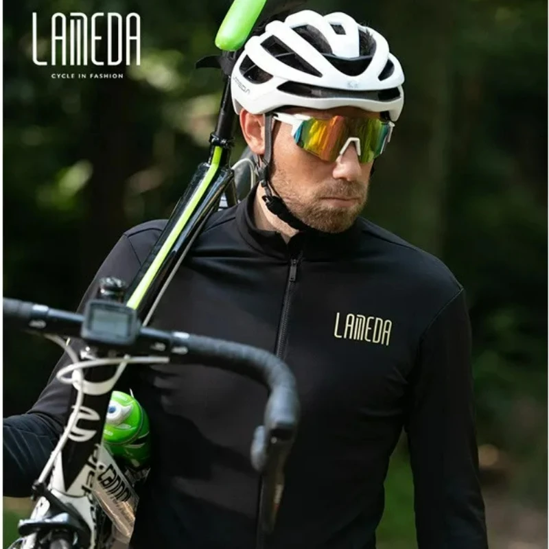

Lameda Winter Cycling Clothing Man Windproof Long Sleeve Reflective Mtb Bike Clothes Thermal Fleece Keep Warm Cycling Coat