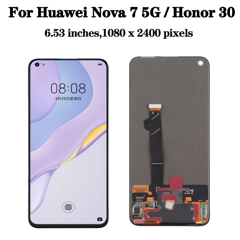 AMOLED для Huawei Nova 7 5G JEF-AN00 ЖК-дисплей с цифровым преобразователем сенсорного экрана в