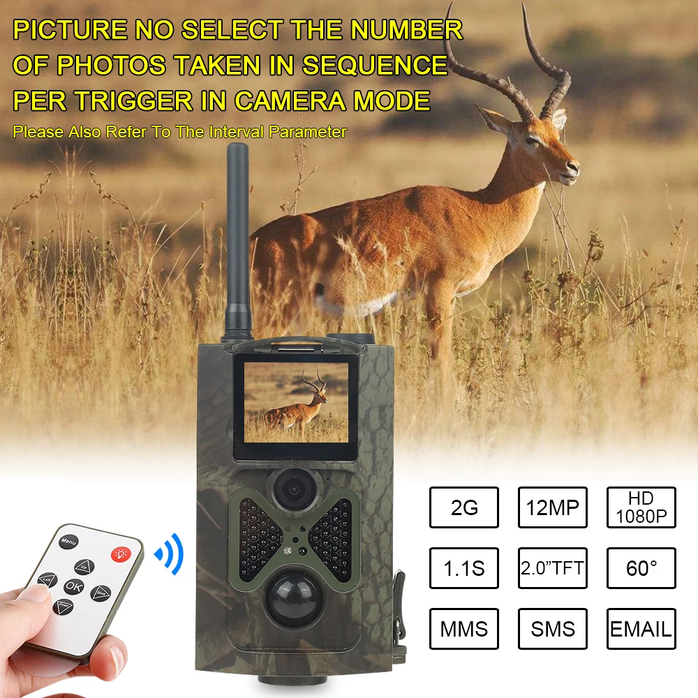 

HC300M Hunting Camera GSM 12MP 1080P Photo Traps Night Vision Wildlife infrared Hunting Trail Cameras hunt Chasse Scout