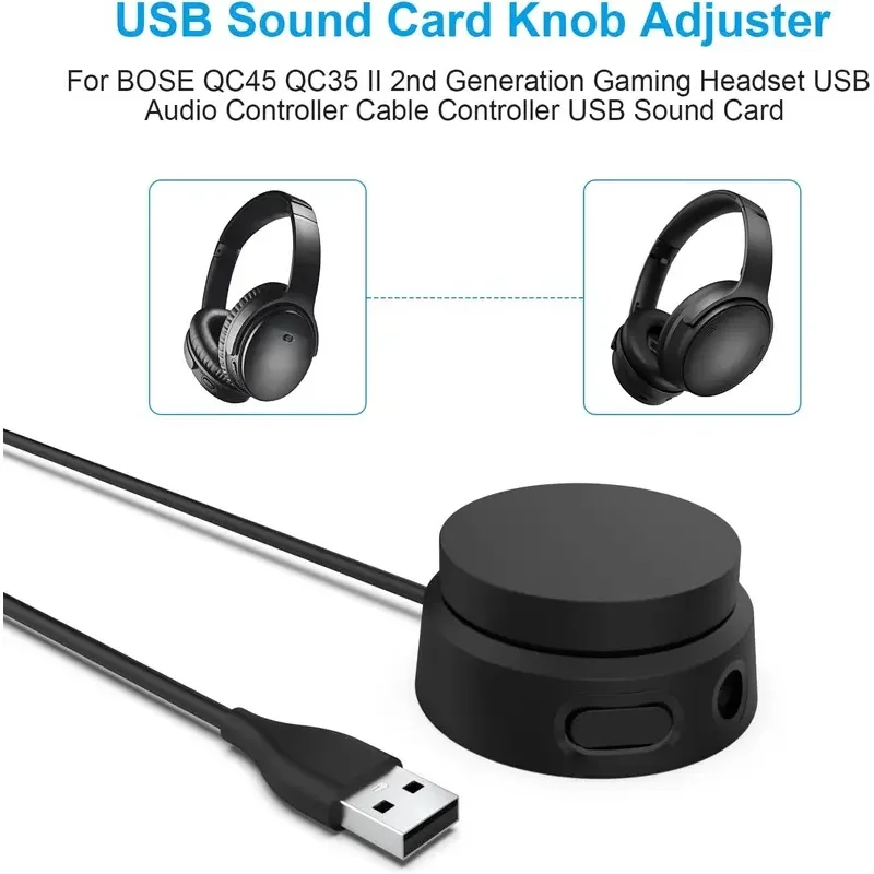 Фото USB-контроллер громкости для мультимедиа, регулятор звука, звуковая карта для Bose 700NC QC45 QC35 II, игровой аудиоконтроллер, запасная часть №3