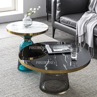 nordic living room furniture glass coffee table wrought study desktop fashion small apartment round living room coffee table