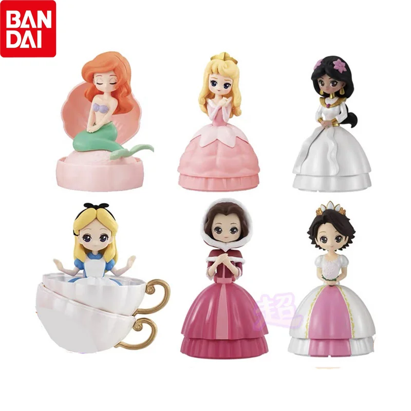 

BANDAI Gashapon Disney Принцесса Ариэль Рапунцель Аниме фигурки Модель кавайная Кукла Коллекция Хобби Подарки Игрушки
