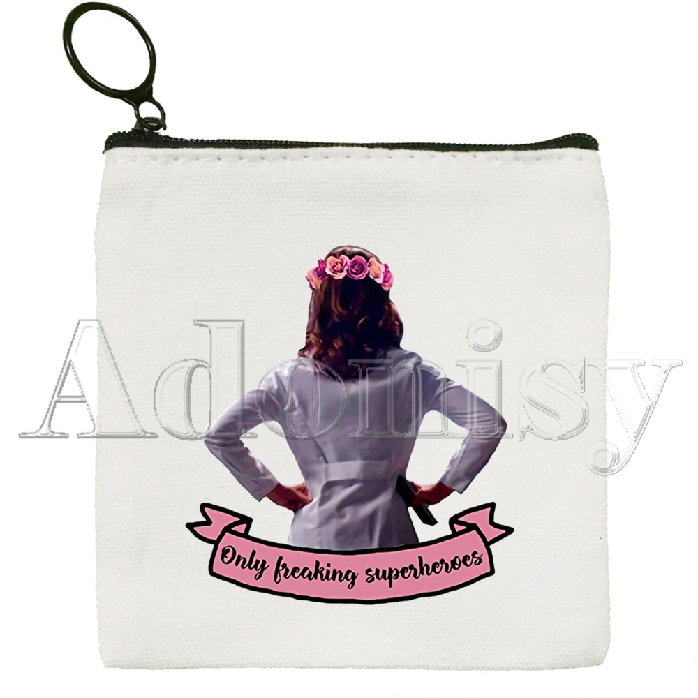 Sarah Paulson Simple Canvas Coin Purse Cute Cartoon Key Case Bag Lady Bag Coin Storage Bag