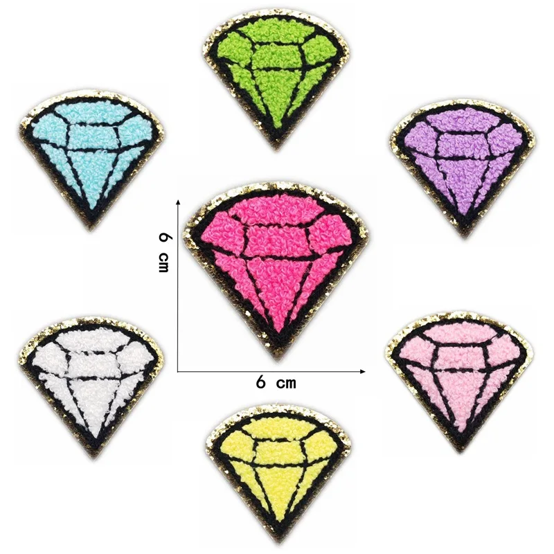 3 шт. Пайетковые золотые ободки Шенильской наклейки на гладь Карманный штопор Вышитый патч Диамантовая наклейка для школьной сумки Аппликация