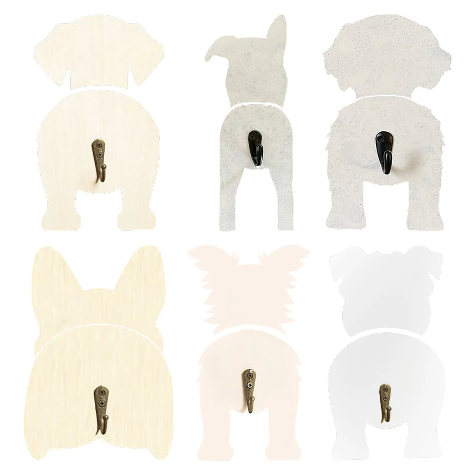 

Metal Key Holder Dog Tail Hooks Hooks Wall-Mounted Key Holder Cute Dog Shape Wall Coat Hook Rack Hanger Decorative Key Holder