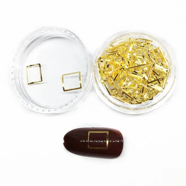 100 шт./коробка золотые украшения для ногтей в форме сердца полые 3d наклейки