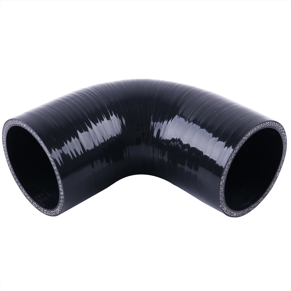 Глянцевый черный 90° ° Уменьшающий угловой шланг под углом 90 градусов силиконовый
