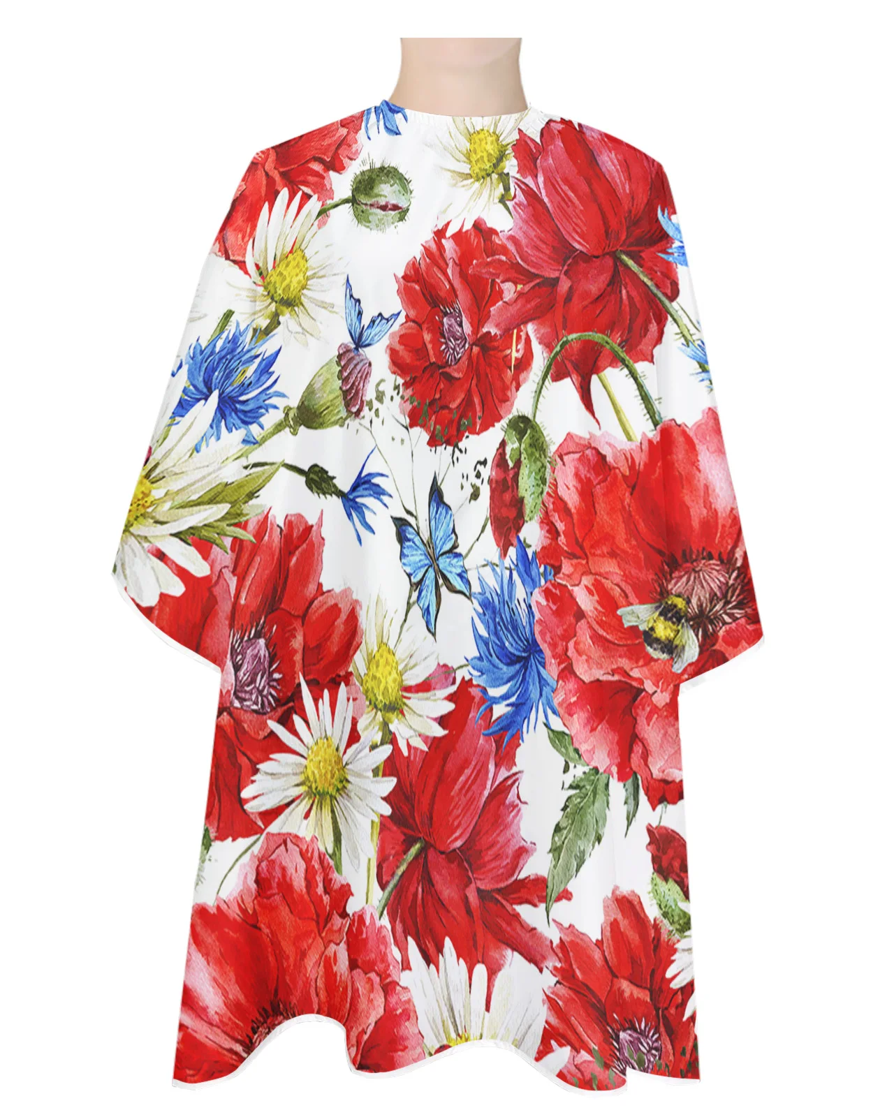 

Красный мак ромашки цветок парикмахерский Фартук водонепроницаемый салонные Чехлы искусственный фартук Парикмахерская Ткань