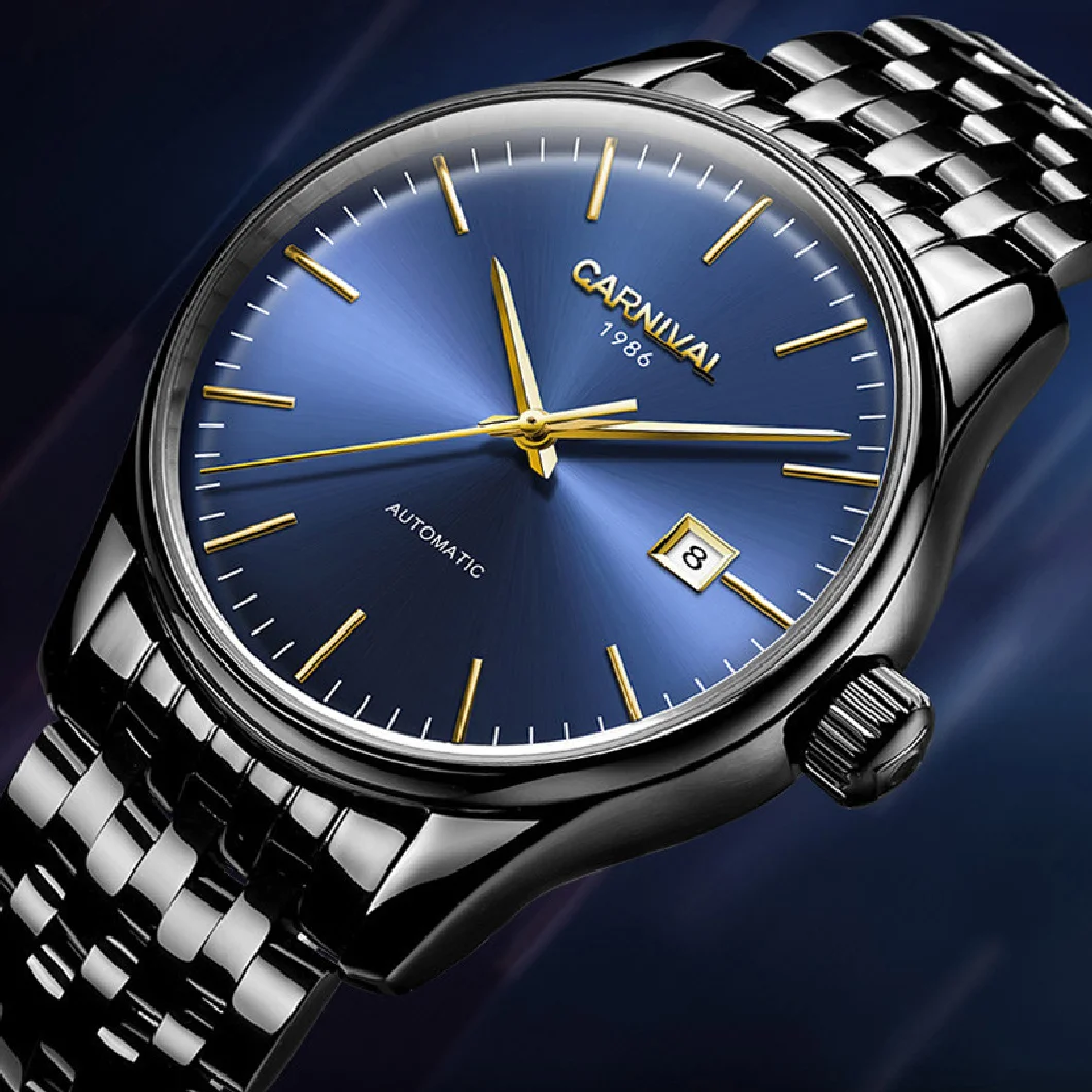 

CARNIVAL Men's Watch Sport Waterproof Automatic Mechanical Watch Stainless Steel Automatic Self-Wind Wrist Watches Horloges