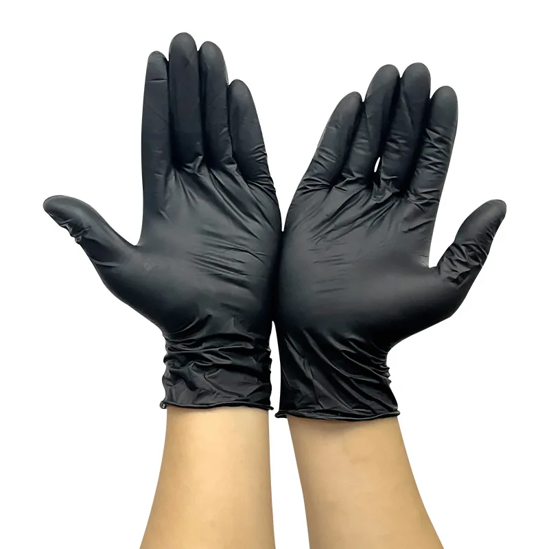 

100pcs Nitrile Gloves Kitchen Disposable Latex Gloves Laboratory Protective Household Cleaning Gloves Black