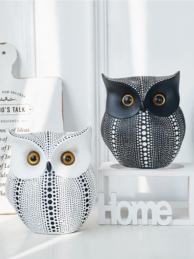 

Creative Home Decor Modern Owl Statues Figurines Ornaments Nordic Home Office Desktop Owl Sculpture Accessories Decor