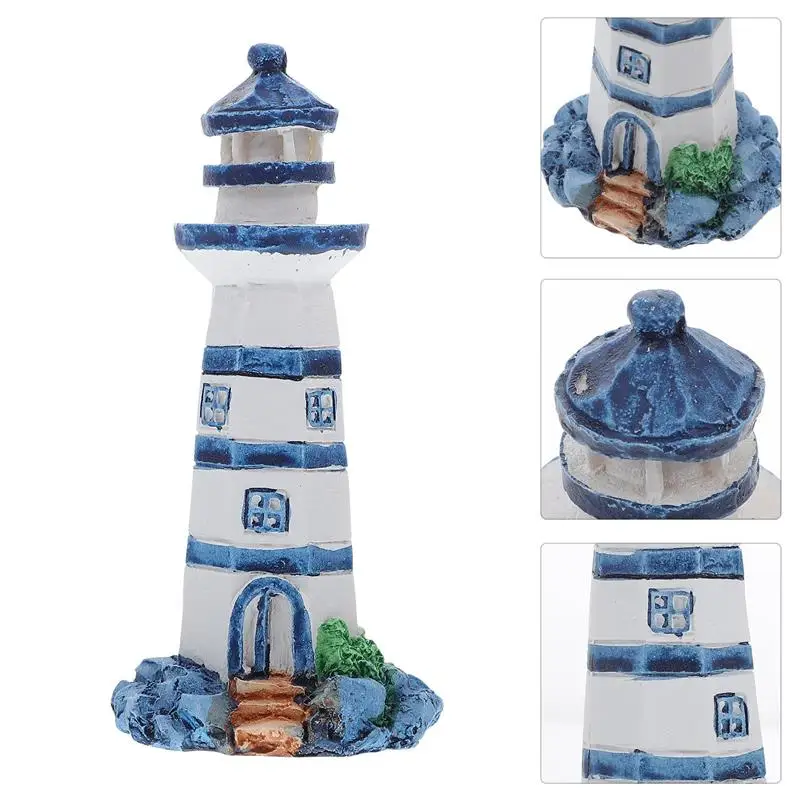 

Lighthouse Nautical Decor Figurine Mini Figurines Figure Beach Ornament Party Decorations Theme Ocean Tabletop Tank Resin