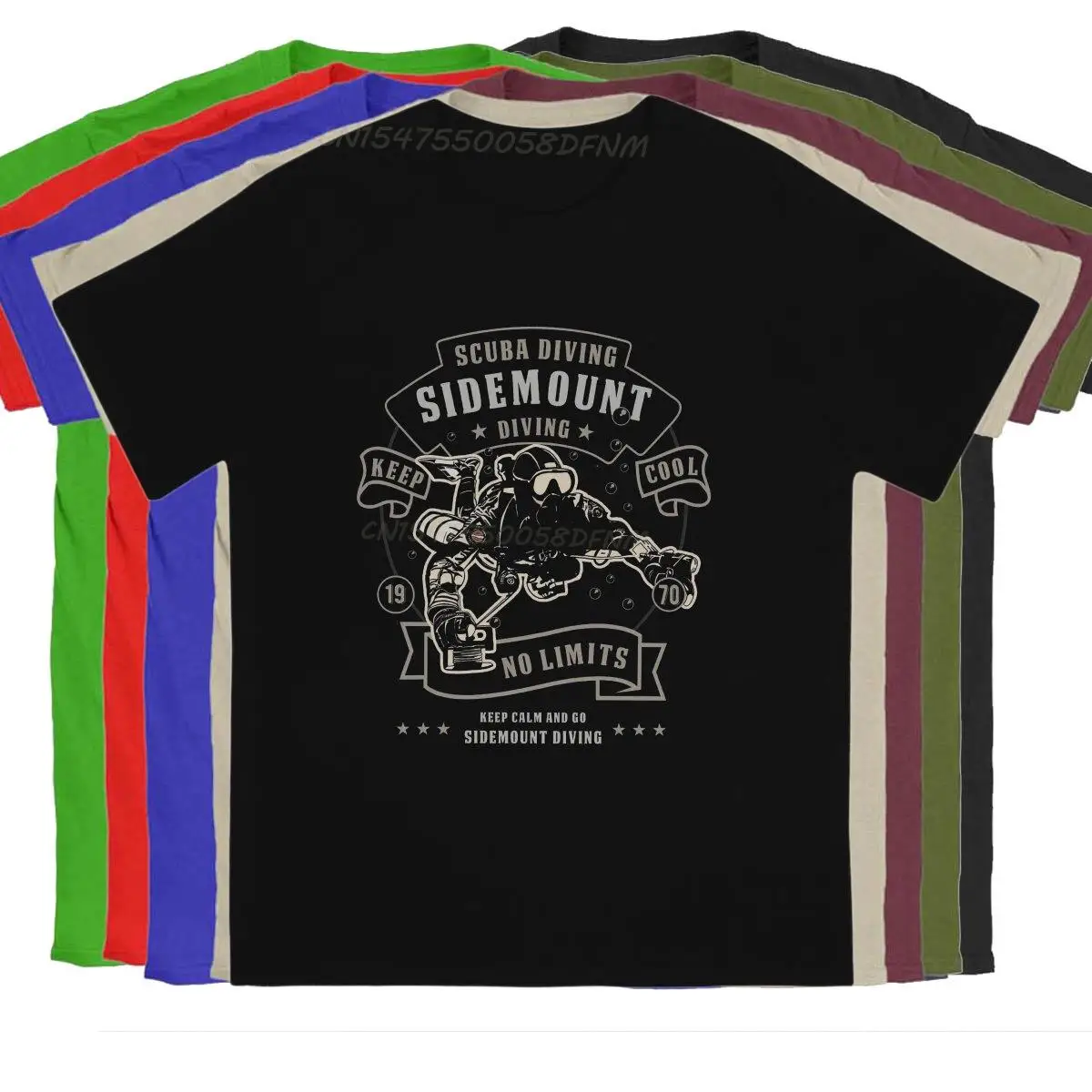 Мужская хлопковая футболка для дайвинга с графическим принтом