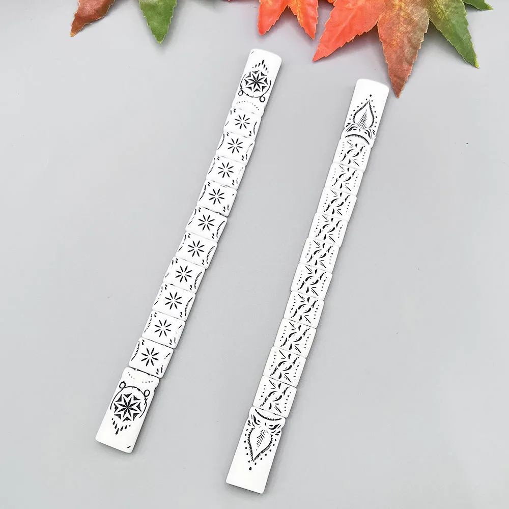 Розарий 3D Indent Eight заостренная звезда с рисунком пламени белая черная мистическая