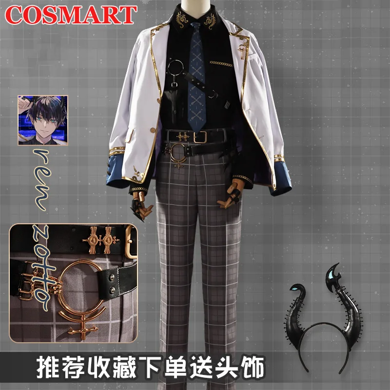 

COSMART Vtuber NIJISANJI EN Ren Zotto Cosplay Costume Uniform Suit Coat Shirt Pants Tie Halloween Party Outfit Unisex S-XXL NEW